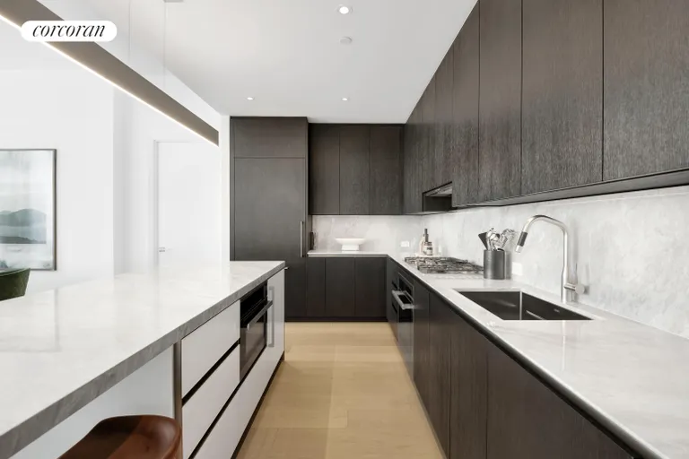 New York City Real Estate | View 15 Hudson Yards, 76F | Contrast Scheme Kitchen | View 4