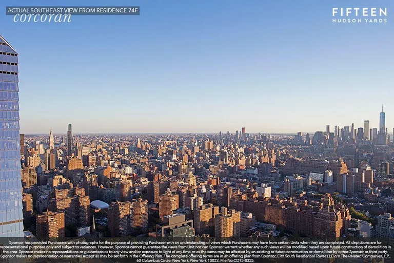 New York City Real Estate | View 15 Hudson Yards, 76F | Southeast View | View 3