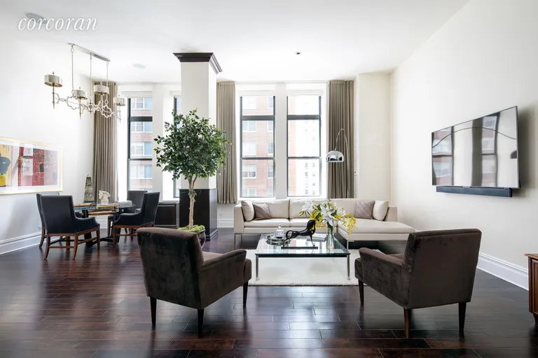 New York City Real Estate | View 65 West 13th Street, 3H | LR with 13 Foot Ceilings and 4 - 10 Foot Windows | View 2