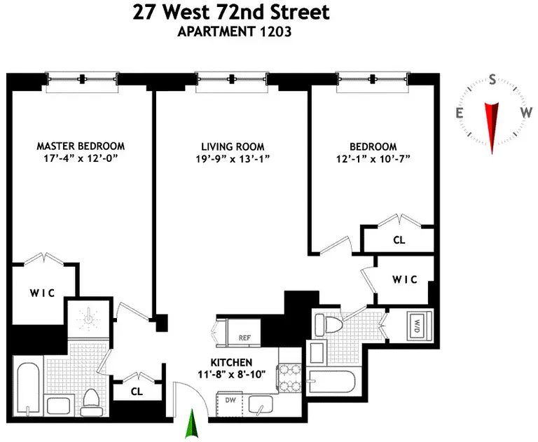 27 West 72nd Street, 1203 | floorplan | View 12