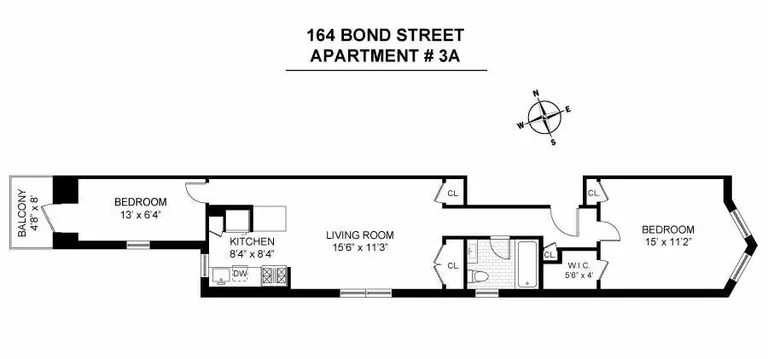 164 Bond Street, 3A | floorplan | View 5