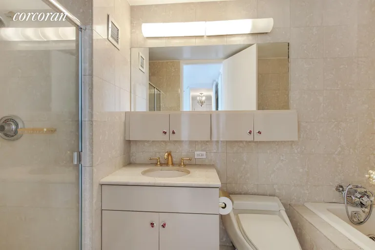 New York City Real Estate | View 160 West 66th Street, 45D | Master Bathroom | View 4