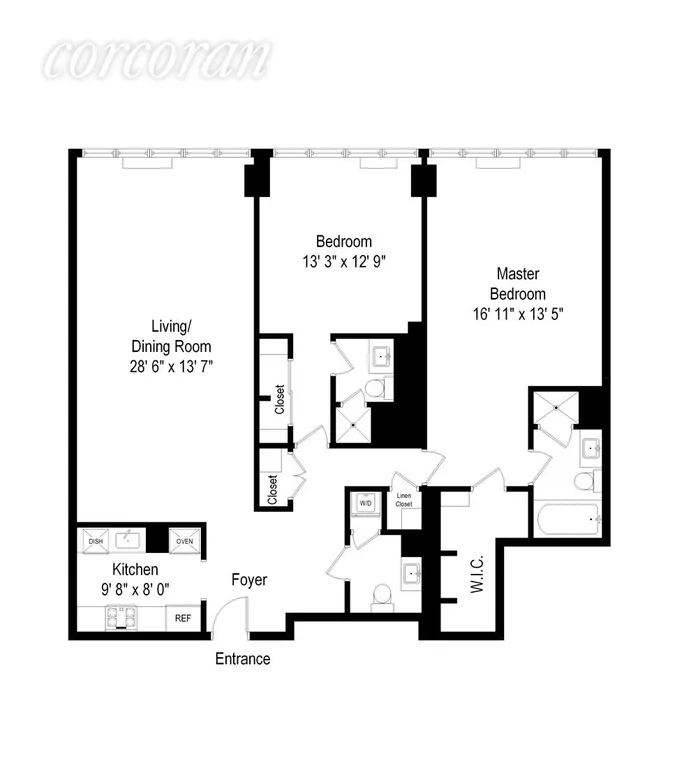 New York City Real Estate | View 160 West 66th Street, 45D | Floor Plan | View 15