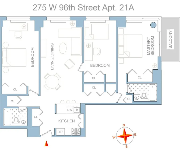 275 West 96th Street, UNIT21A | floorplan | View 9