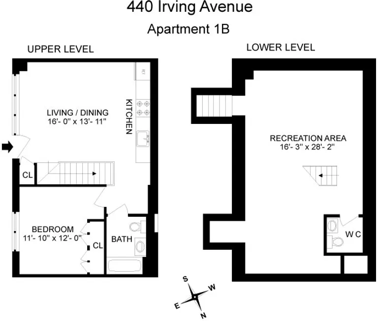 440 Irving Avenue, 1B | floorplan | View 12
