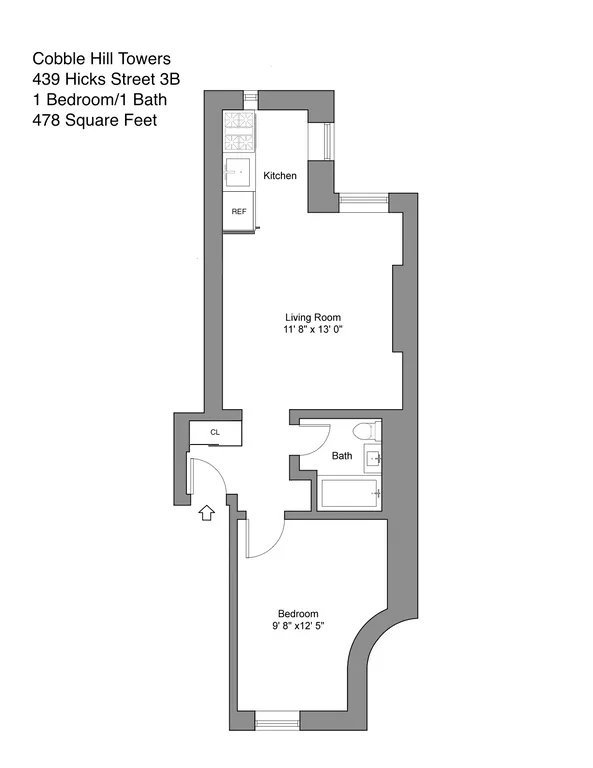 439 Hicks Street, 3B | floorplan | View 7