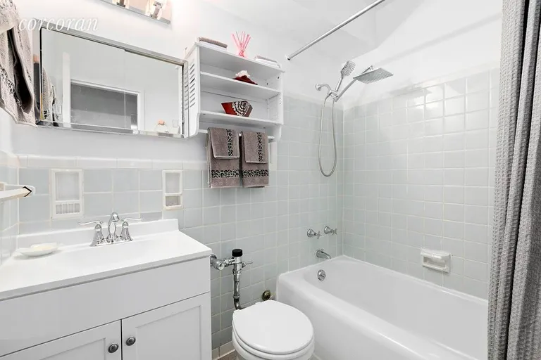 New York City Real Estate | View 122 Ashland Place, 2J | Original Bathroom large tub and tiled walls | View 5