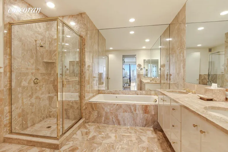 New York City Real Estate | View 1 Central Park West, 36B | 5 Piece Marble Master Bathroom | View 4