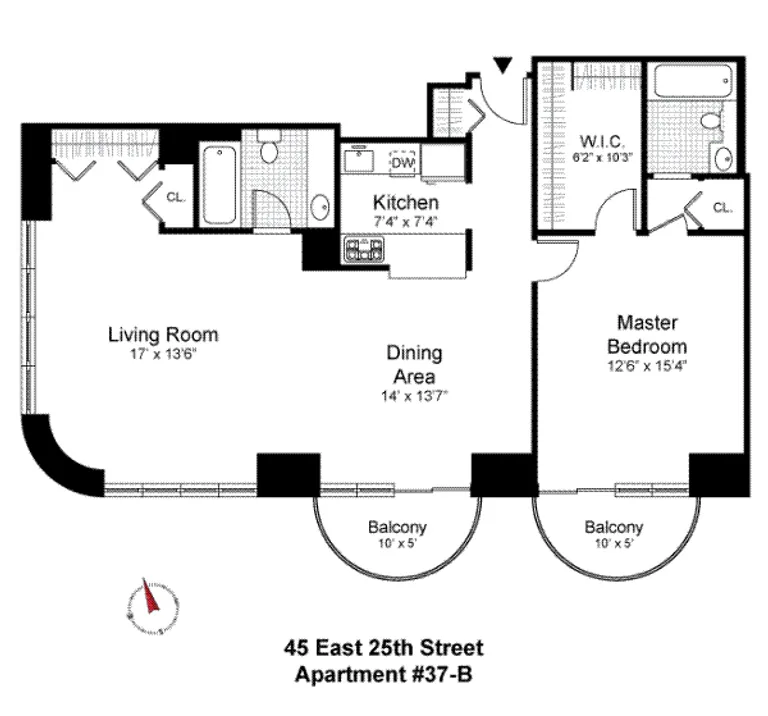 45 East 25th Street, 37B | floorplan | View 9