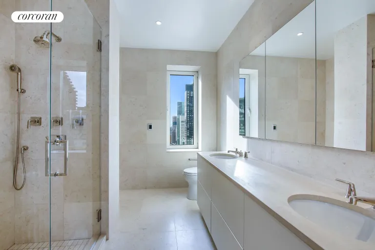 New York City Real Estate | View 400 East 51st Street, 27B | Spa-like Master Bath with radiant heat floors | View 6