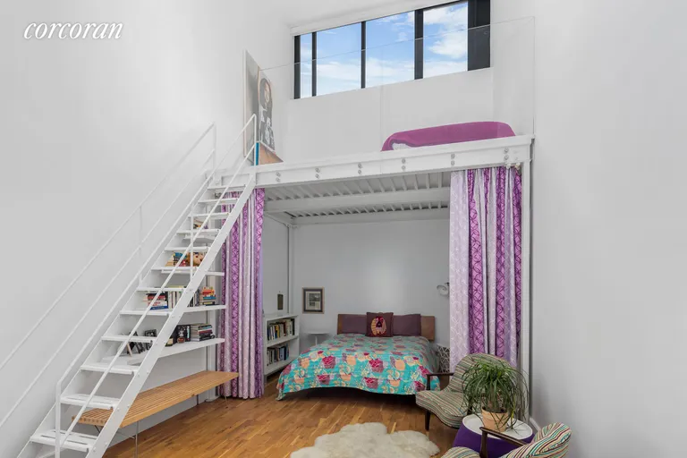 New York City Real Estate | View 360 Furman Street, 206 | Double height lofted bedroom with en-suite bath | View 8