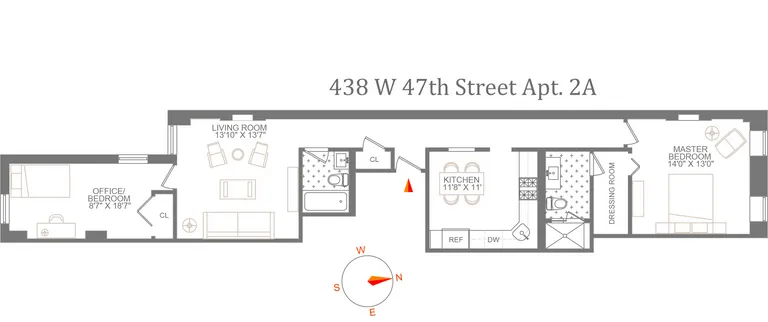 438 West 47th Street, 2A | floorplan | View 7