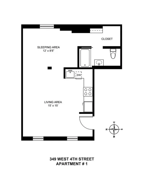 349 West 4th Street, A | floorplan | View 4