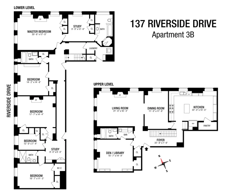 137 Riverside Drive, 3B | floorplan | View 22