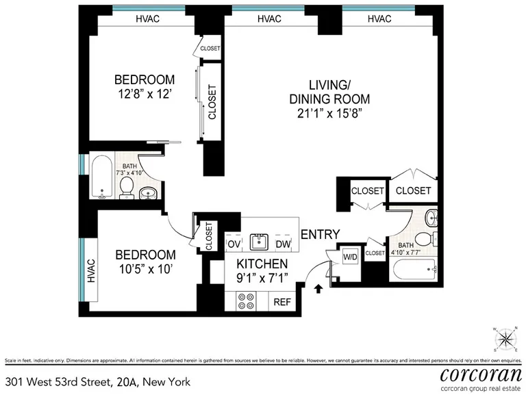 301 West 53rd Street, 20A | floorplan | View 7