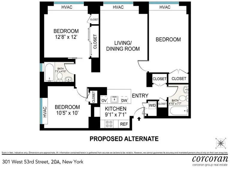 301 West 53rd Street, 20A | floorplan | View 8