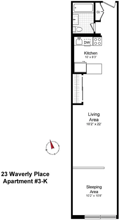 23 Waverly Place, 3K | floorplan | View 9