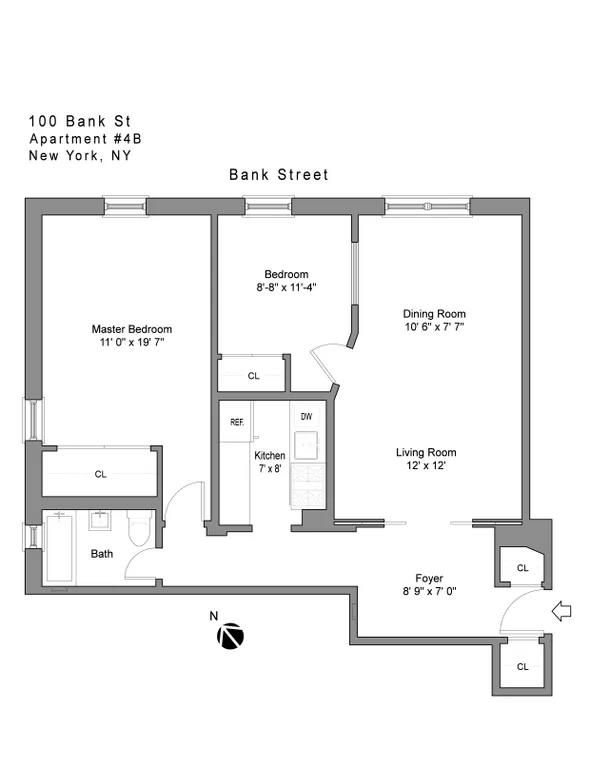 100 Bank Street, 4B | floorplan | View 8
