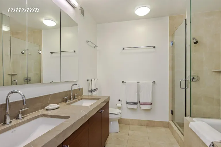 New York City Real Estate | View 30 West Street, 23A | Master Bathroom | View 7