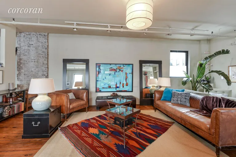 New York City Real Estate | View 604 Driggs Avenue, Loft | Living Room | View 13