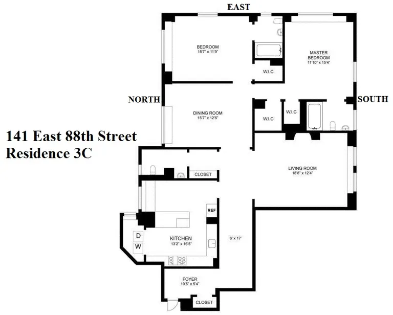 141 East 88th Street, 3C | floorplan | View 10