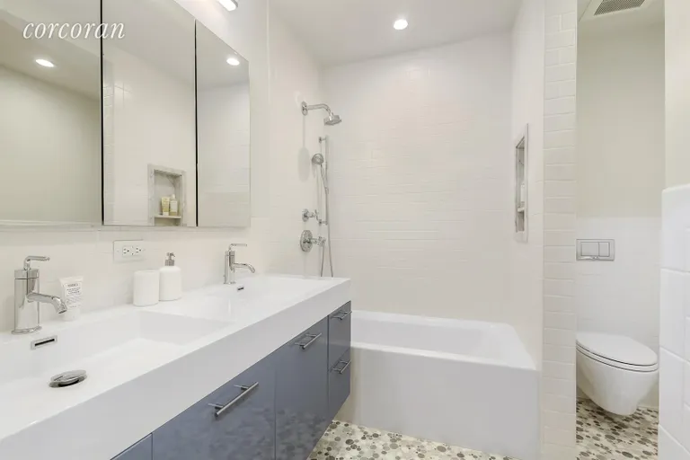 New York City Real Estate | View 343 Prospect Avenue | Secondary bath with double sinks | View 9