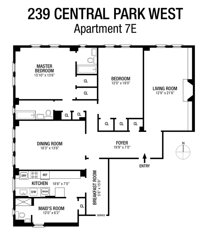 239 Central Park West, 7E | floorplan | View 13