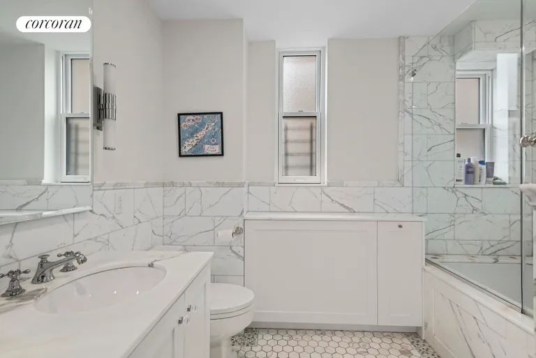 New York City Real Estate | View 164 East 72nd Street, 12A | marble bath | View 7