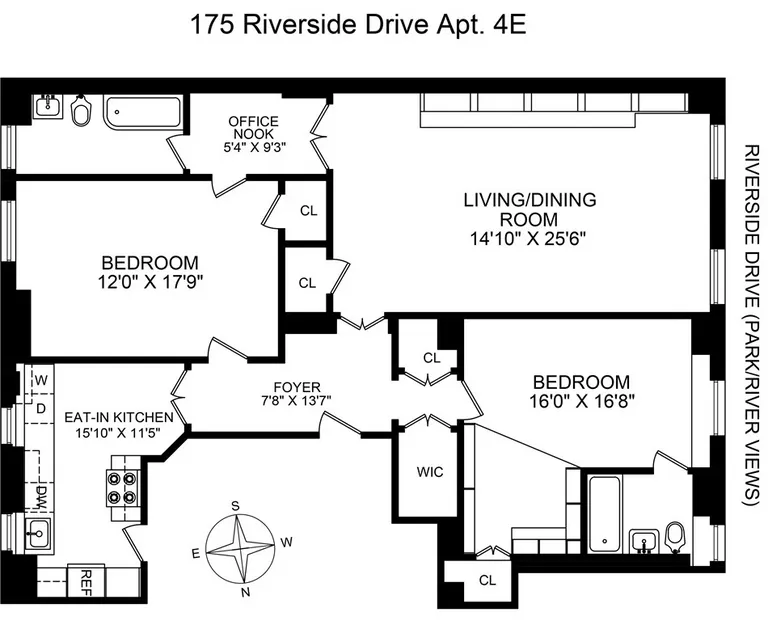 173-175 Riverside Drive, 4E | floorplan | View 10