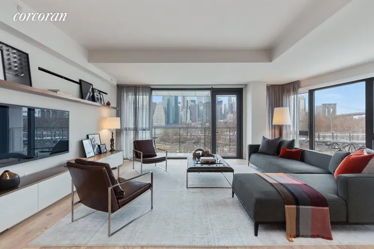 New York City Real Estate | View 130 Furman Street, S408 | Living Room | View 17