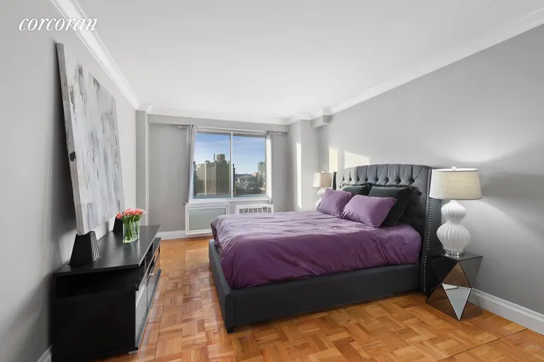 New York City Real Estate | View 175 West 12th Street, 15E | Master Bedroom with through wall AC | View 5