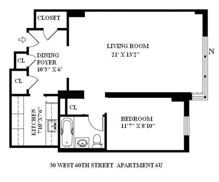30 West 60th Street, 6U | floorplan | View 12