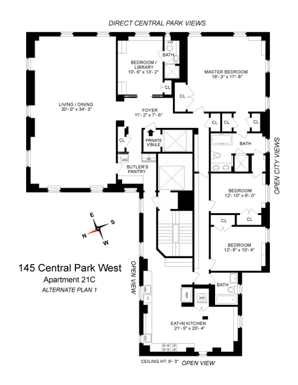 145 Central Park West, 21C | floorplan | View 18