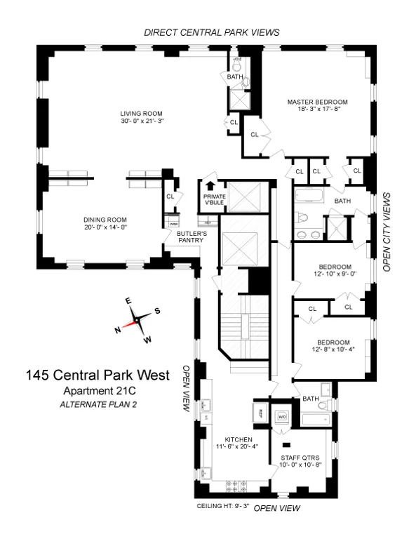 145 Central Park West, 21C | floorplan | View 19
