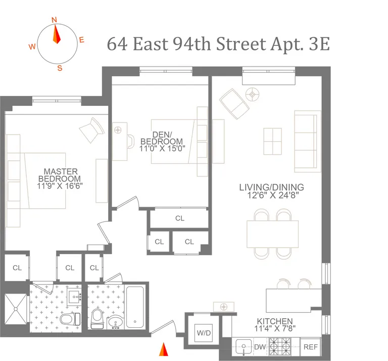 64 East 94th Street, 3E | floorplan | View 8