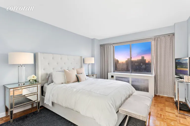 New York City Real Estate | View 175 West 12th Street, 14F | Master Bedroom with through wall AC | View 2