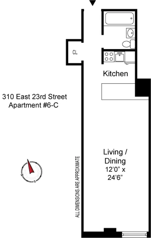 310 East 23rd Street, 6C | floorplan | View 5