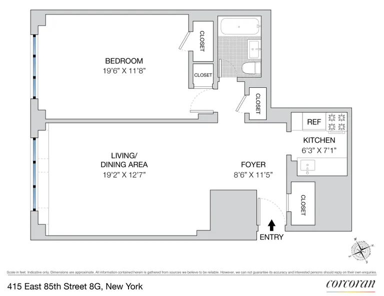 415 East 85th Street, 8G | floorplan | View 7