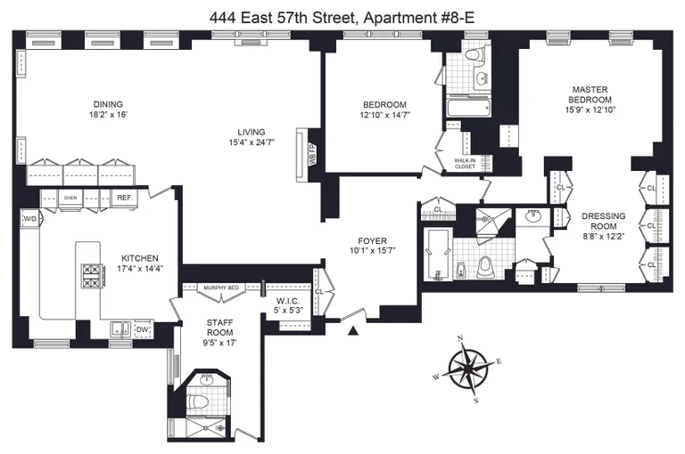 444 East 57th Street, 8E | floorplan | View 8