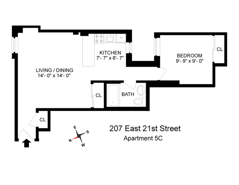 207 East 21st Street, 5C | floorplan | View 5