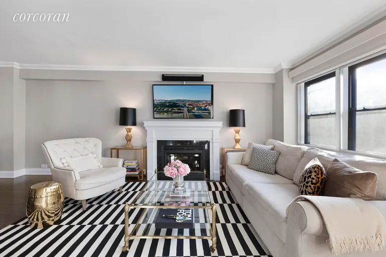 New York City Real Estate | View 411 East 57th Street, PHA | Decorative Fireplace | View 2
