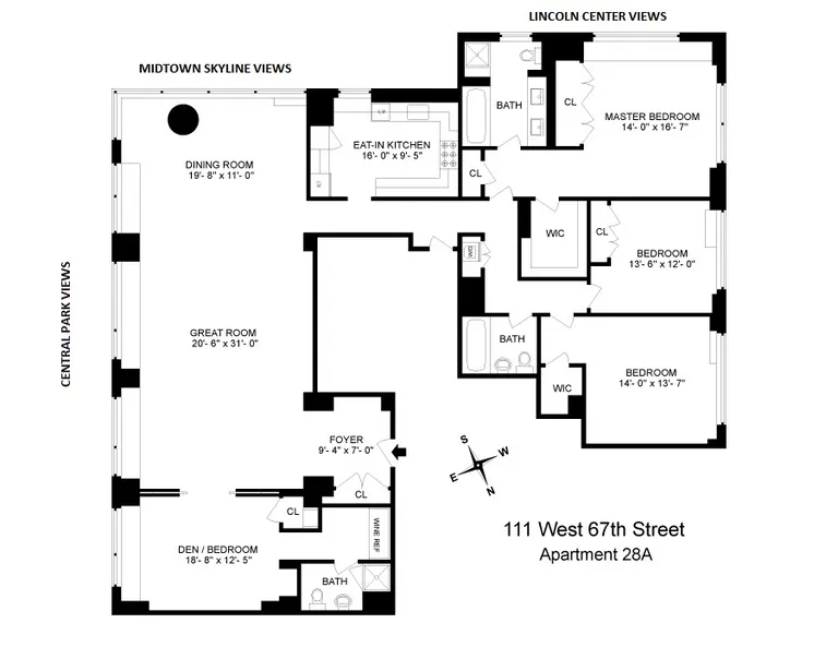 111 West 67th Street, 28A | floorplan | View 10