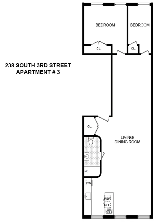 238 South 3rd Street, 3 | floorplan | View 9