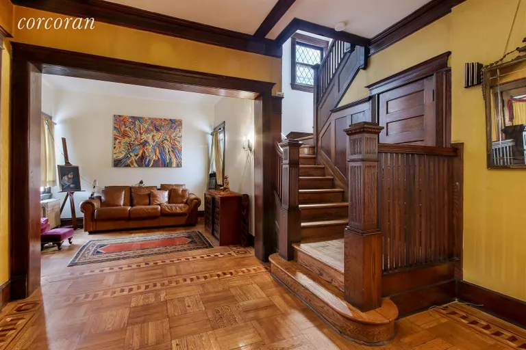 New York City Real Estate | View 654 East 17th Street | Rich wood details and real parquet floors | View 2
