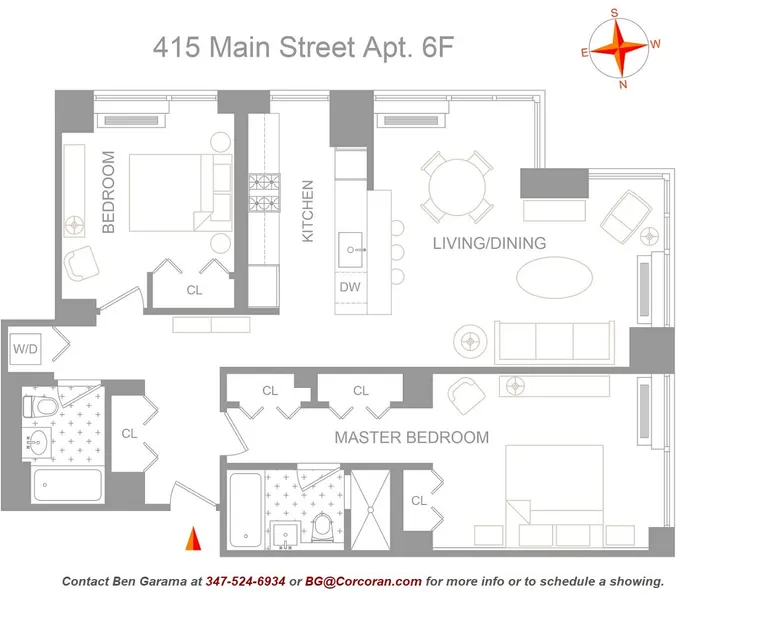 415 Main Street, 6F | floorplan | View 6