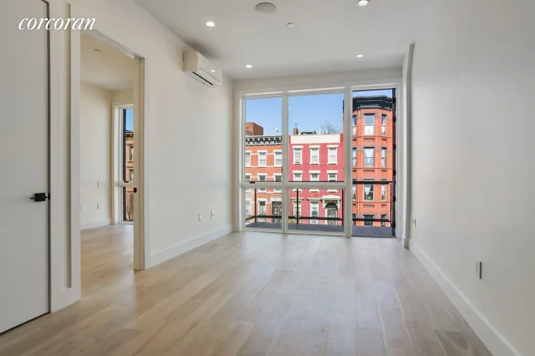 New York City Real Estate | View 134 Quincy Street, 2A | living room with balcony | View 3
