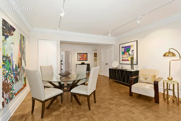 New York City Real Estate | View 1025 Fifth Avenue, 8BS | Spacious Dining Area in Living Room  | View 3