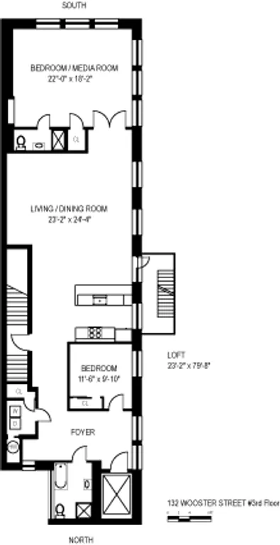 132 Wooster Street, 3rd Floor | floorplan | View 8