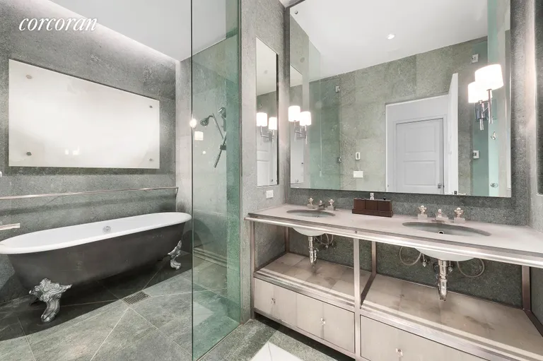 New York City Real Estate | View 15 Union Square West, 5A | Master bathroom with wet room  | View 7