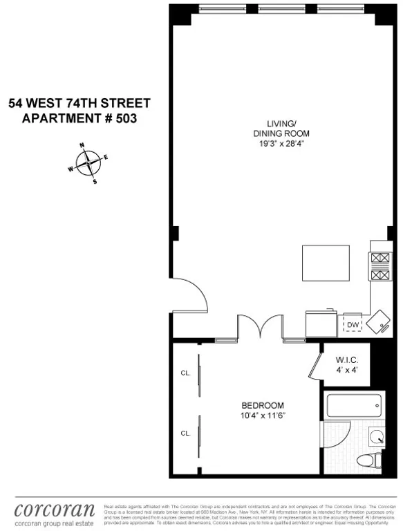 54 West 74th Street, 503 | floorplan | View 7